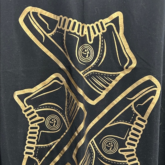 Vintage Zumba Fitness Black Tank with Gold Shoe Design - Picture 3 of 6